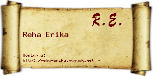 Reha Erika névjegykártya